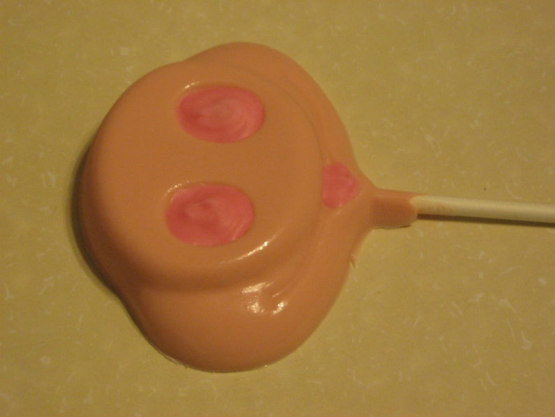 Set of 3 Pig nose novelty lollipop sucker party favors image 4