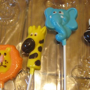 Zoo Jungle Pops Lion Giraffe Elephant and Zebra Party Favors Suckers - Etsy