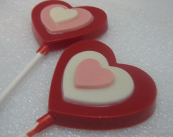 Triple layer heart lollipop sucker party favor