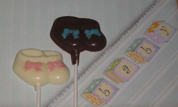 One dozen Baby bootie lollipop sucker party favor