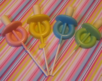One dozen baby pacifier lollipop sucker party favors