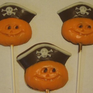 Pirate Pumpkin Lollipop Suckers Party Favors 12 count image 2