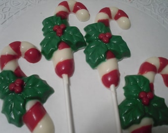 A Dozen Candy Cane Lollipops