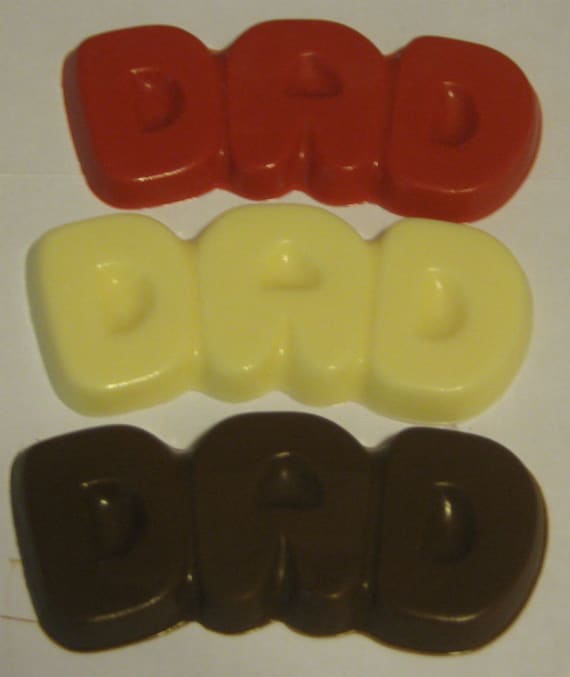 One dozen Dad bubble letter chocolate bars party favors Fathers day and birthday gifts