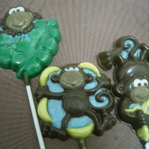 Set of 3 Large Monkey Lollipops image 1