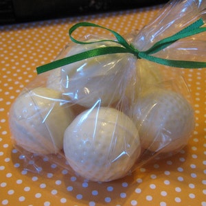 Bag of balls bag of white chocolate 3D Golf Ball party favors 6 pieces cupcake toppers image 2