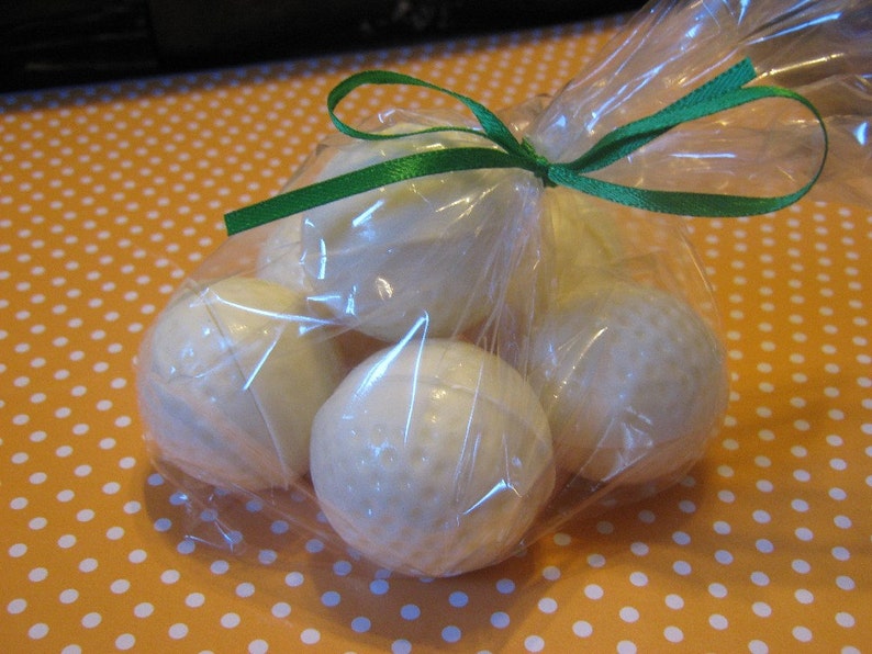 Bag of balls bag of white chocolate 3D Golf Ball party favors 6 pieces cupcake toppers image 2