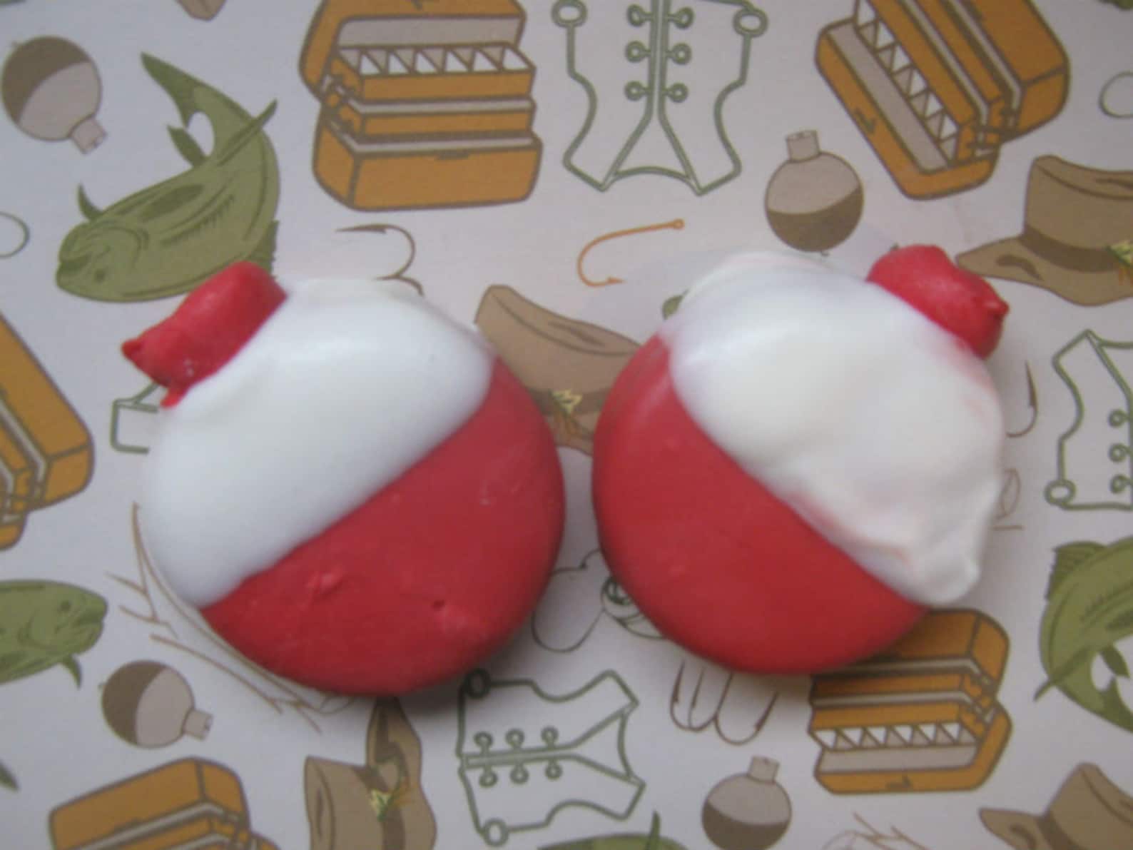 One Dozen Fishing Bobber Chocolate Covered Sandwich Cookie Etsy