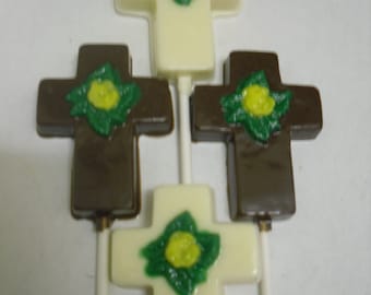 Cross with Flower Lollipops