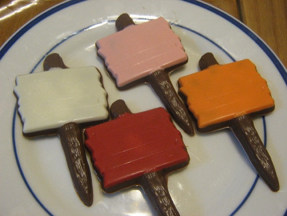 Customizable picket sign cupcake, cake picks one dozen