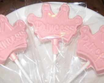 One dozen princess crown lollipops