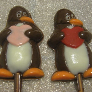 Penguin love valentine heart lollipop party favor 12 pieces image 1