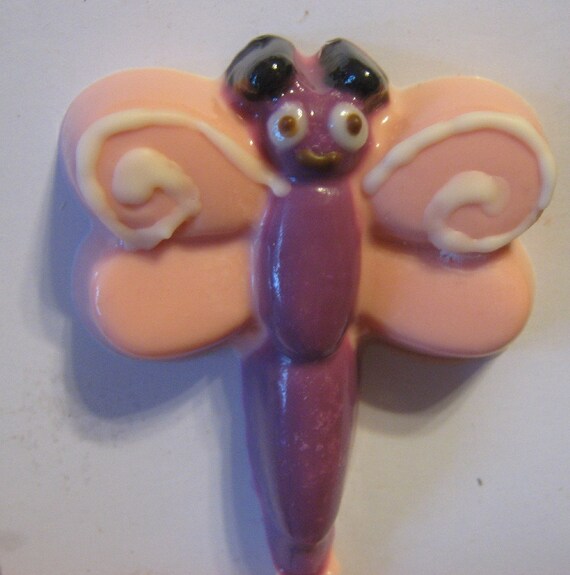 One dozen small dragonfly lollipop sucker party favors