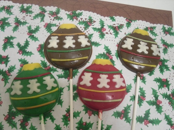 A dozen Christmas Ornament Lollipops
