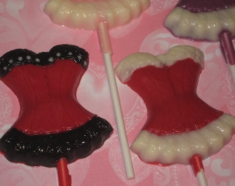 One dozen corset lollipop sucker party favors