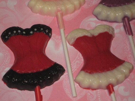 One dozen corset lollipop sucker party favors