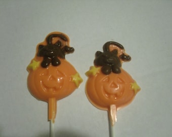 Pumpkin and kitty Halloween lollipops