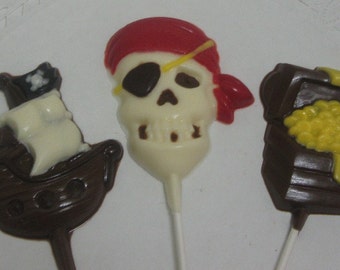 Set of 3 Pirate themed lollipops