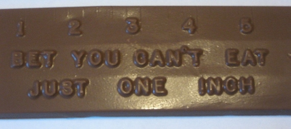 Bet you can't eat just one inch chocolate ruler 6 ct