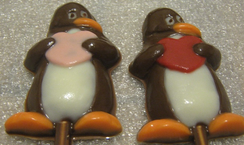 Penguin love valentine heart lollipop party favor 12 pieces image 2