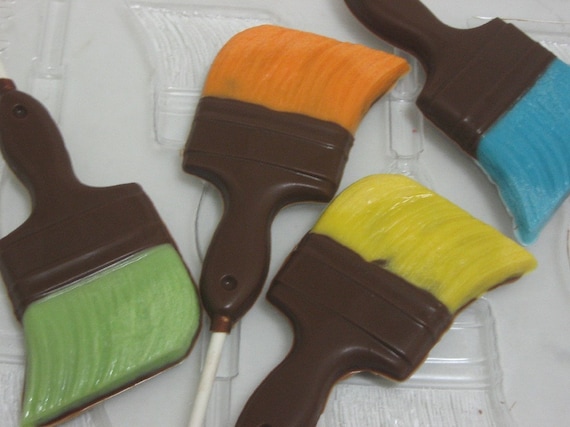 12 Chocolate Paint Brushes Pops Chocolate Paint Brush Suckers Chocolate  Paint Brush Lollipop Candy Paint Brush 