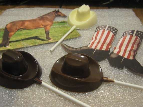 One dozen cowboy hat lollipop sucker party favor
