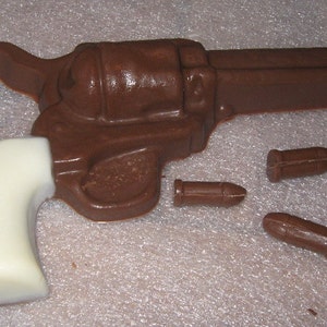 Large chocolate revolver with bullets image 2