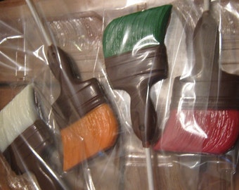 One dozen paintbrush lollipops