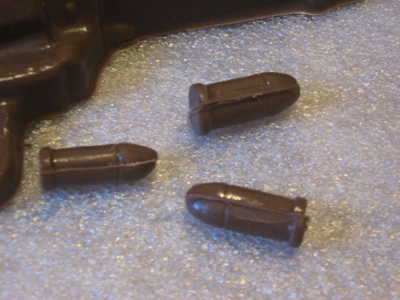 Large chocolate revolver with bullets image 3