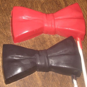 One dozen large bow tie lollipop suckers black tie party favors image 3