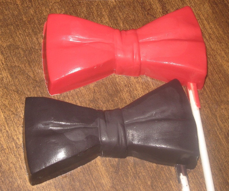 One dozen large bow tie lollipop suckers black tie party favors image 3