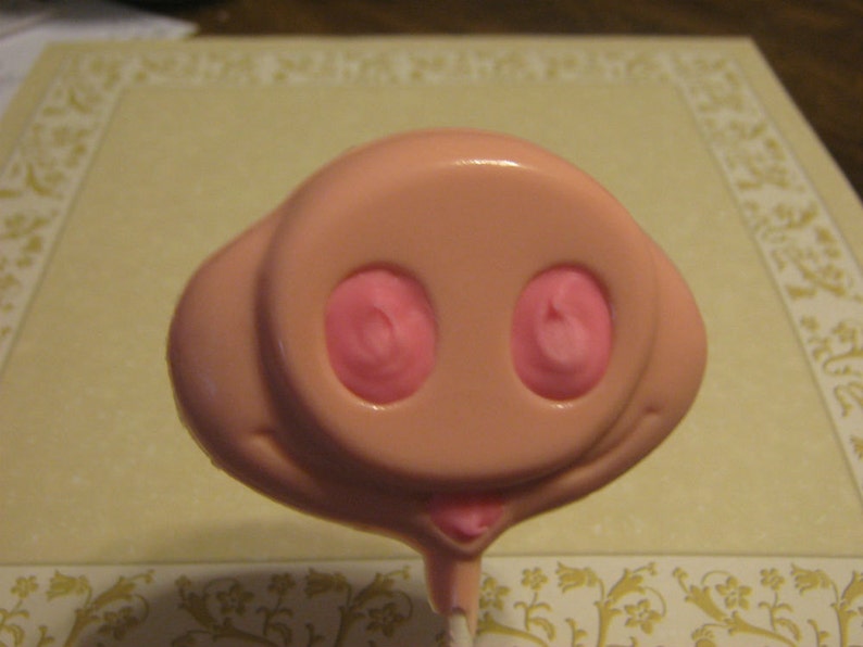 Set of 3 Pig nose novelty lollipop sucker party favors image 2