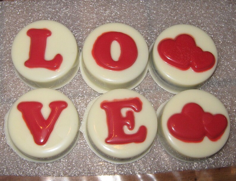 Chocolate covered sandwich cookies valentine wedding love design with hearts image 2