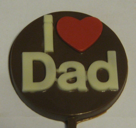One dozen I Heart Dad lollipop sucker party favors fathers day birthday gifts