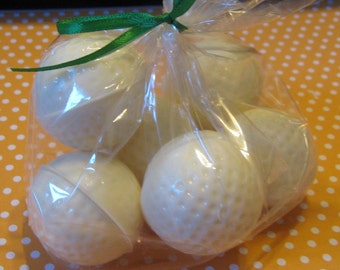 Bag of balls - bag of white chocolate 3D Golf Ball party favors 6 pieces cupcake toppers