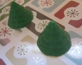 Mini tree cupcake toppers one dozen Christmas tree party favors