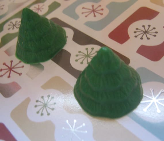 Mini tree cupcake toppers one dozen Christmas tree party favors