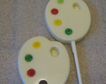 One dozen painters palette lollipops suckers party favors