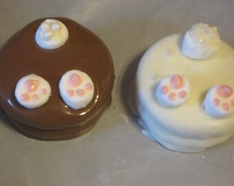 One dozen bunny behind chocolate covered sandwich cookie party favors