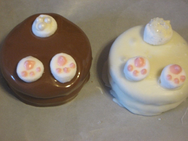 One dozen bunny behind chocolate covered sandwich cookie party favors image 1