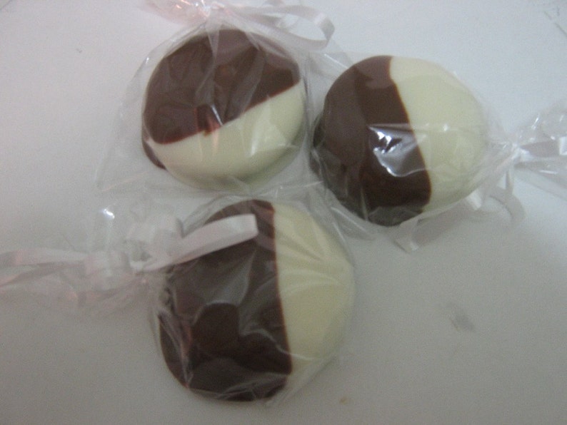 One dozen chocolate covered oreos with look of black and white cookies image 2