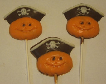 Pirate Pumpkin Lollipop Suckers Party Favors 12 count