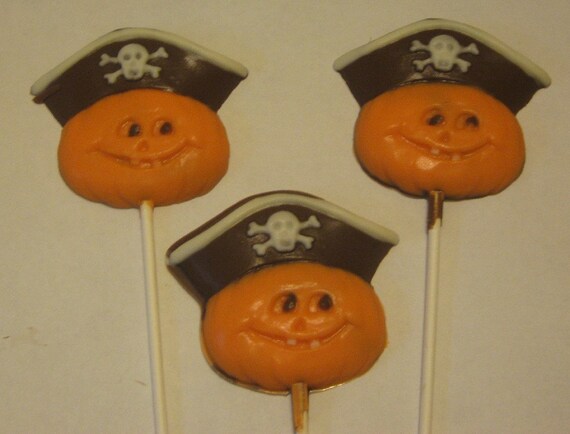Pirate Pumpkin Lollipop Suckers Party Favors 12 count