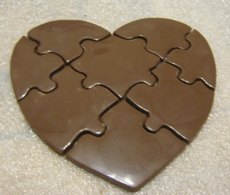 Working chocolate heart puzzle love valentine image 2