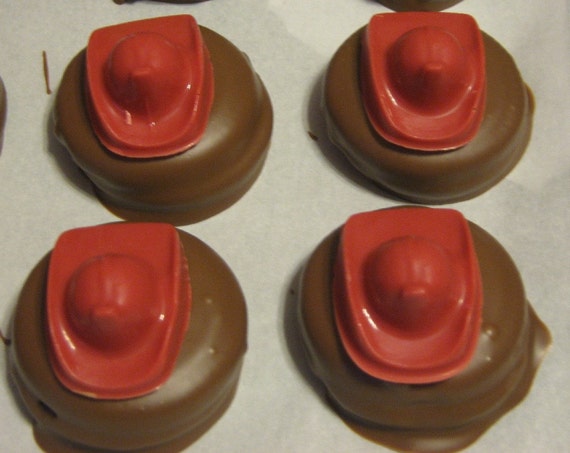 One dozen fireman helmet chocolate covered sandwich cookie party favors