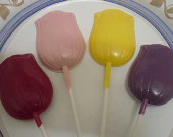 One dozen tulip lollipops