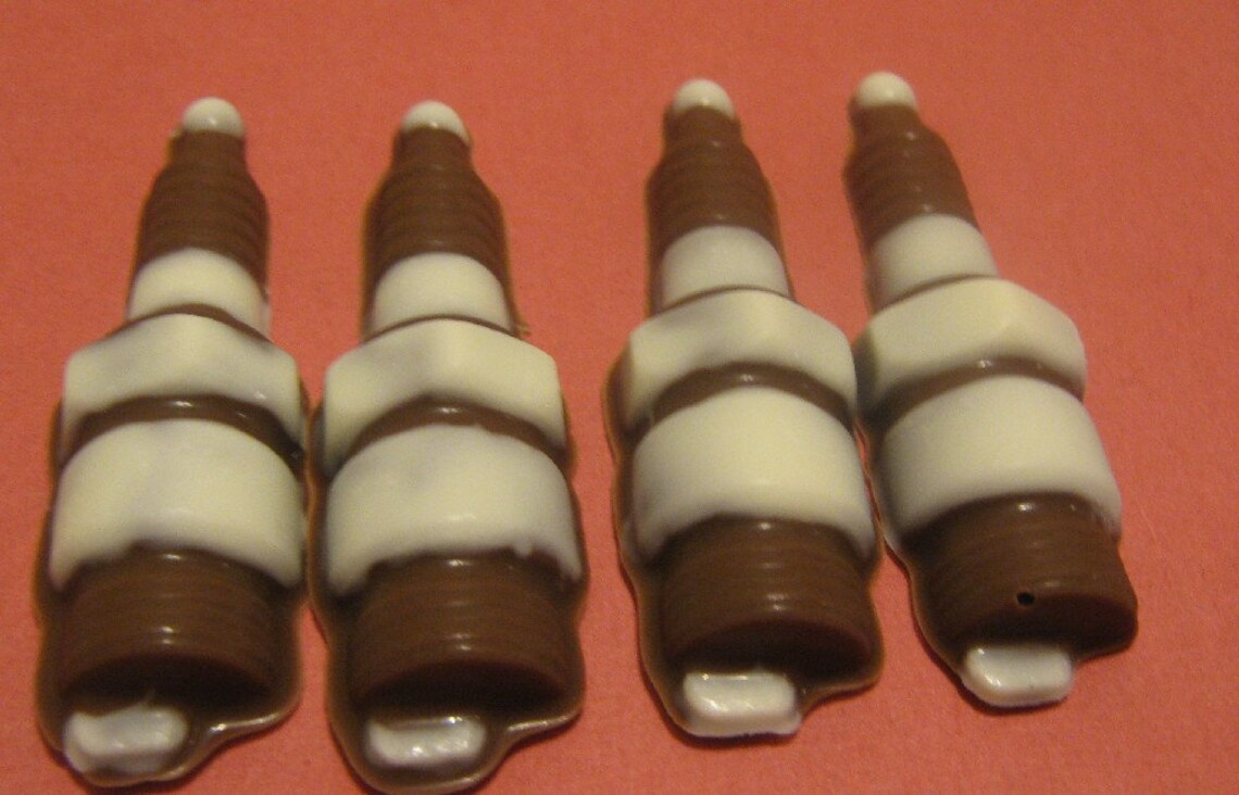 One dozen chocolate spark plug candies Etsy