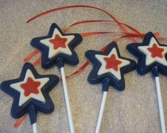 One dozen triple layered star lollipop sucker party favors