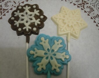 Set of 3 Large Snowflake Lollipops