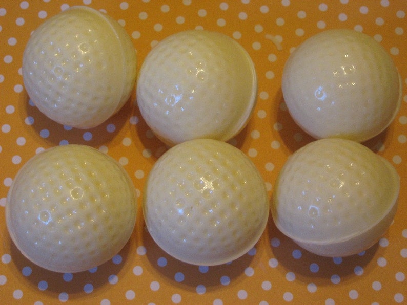 Bag of balls bag of white chocolate 3D Golf Ball party favors 6 pieces cupcake toppers image 3